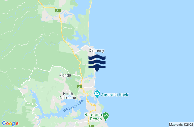 Carte des horaires des marées pour Dalmeny Point, Australia