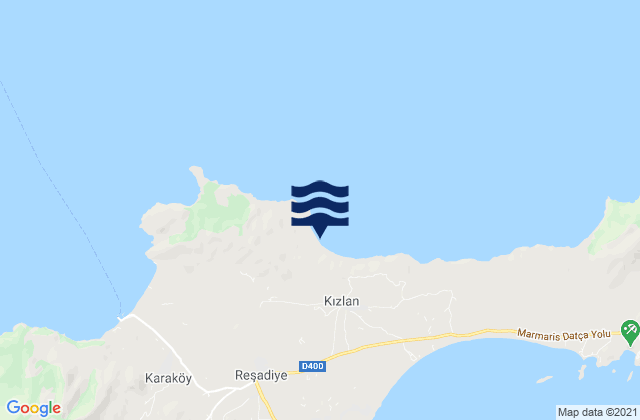 Carte des horaires des marées pour Datça İlçesi, Turkey