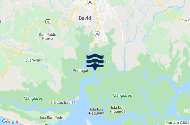 Carte des horaires des marées pour David, Panama