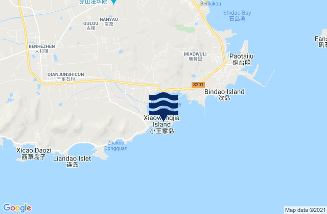 Carte des horaires des marées pour Dawangjia Dao, China