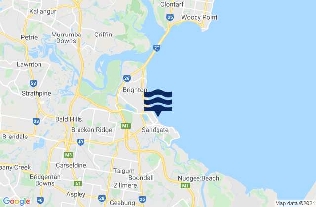 Carte des horaires des marées pour Deagon, Australia
