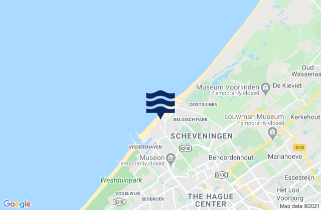 Carte des horaires des marées pour Den Haag, Netherlands