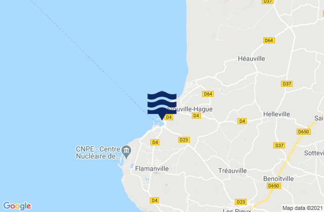 Carte des horaires des marées pour Dielette Harbour, France
