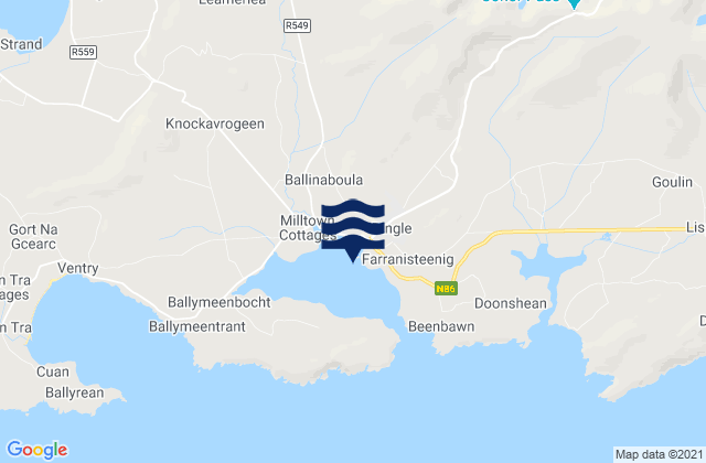Carte des horaires des marées pour Dingle, Ireland