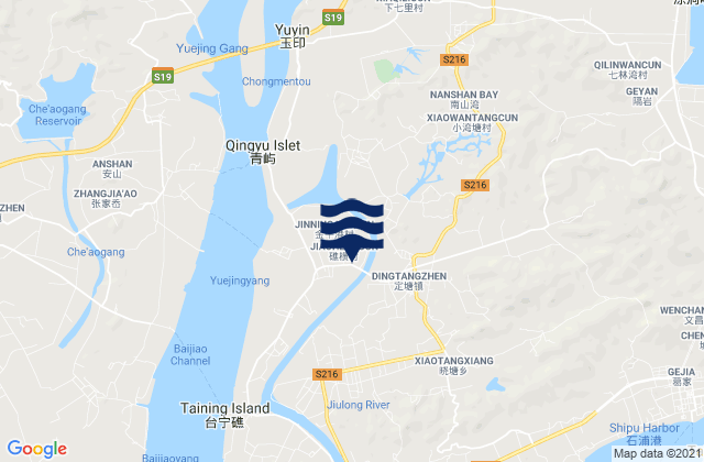 Carte des horaires des marées pour Dingtang, China
