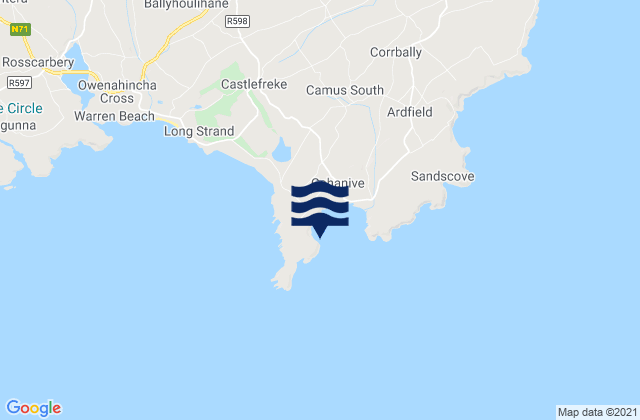 Carte des horaires des marées pour Dirk Bay, Ireland