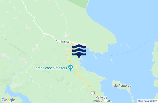 Carte des horaires des marées pour Distrito de Changuinola, Panama