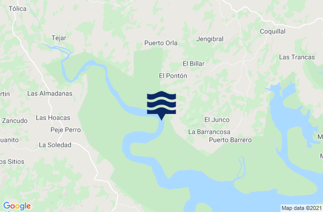 Carte des horaires des marées pour Distrito de Río de Jesús, Panama