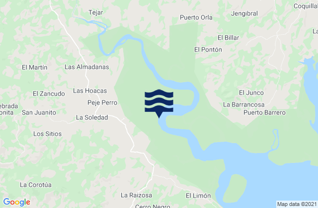 Carte des horaires des marées pour Distrito de Soná, Panama