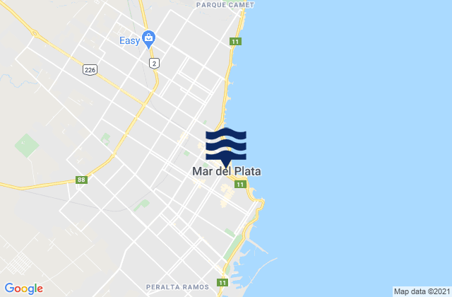 Carte des horaires des marées pour Diva (Mar del Plata), Argentina