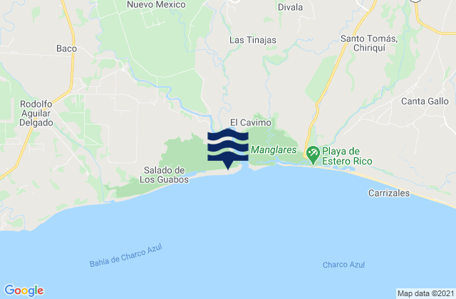 Carte des horaires des marées pour Divalá, Panama