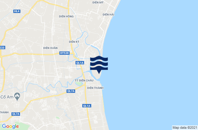 Carte des horaires des marées pour Diễn Châu, Vietnam