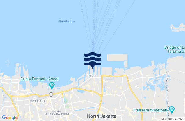 Carte des horaires des marées pour Djakarta (tandjungpriok), Indonesia