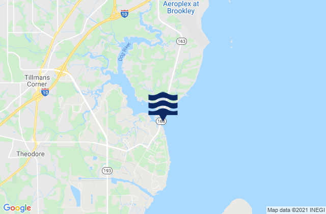 Carte des horaires des marées pour Dog River Hwy 163 bridge Mobile Bay, United States