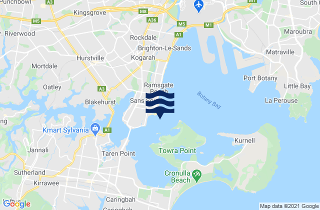 Carte des horaires des marées pour Dolls Point, Australia
