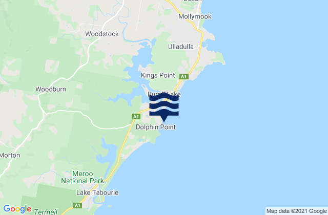 Carte des horaires des marées pour Dolphin Point, Australia