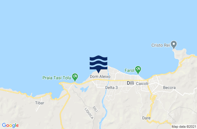 Carte des horaires des marées pour Dom Aleixo, Timor Leste