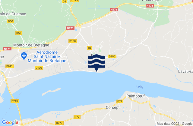 Carte des horaires des marées pour Donges, France