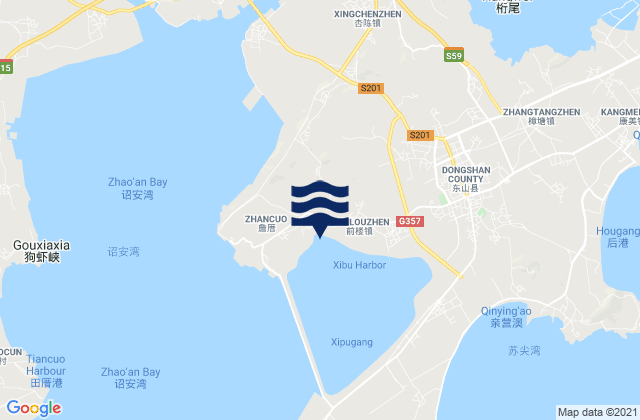 Carte des horaires des marées pour Dongyingcun, China