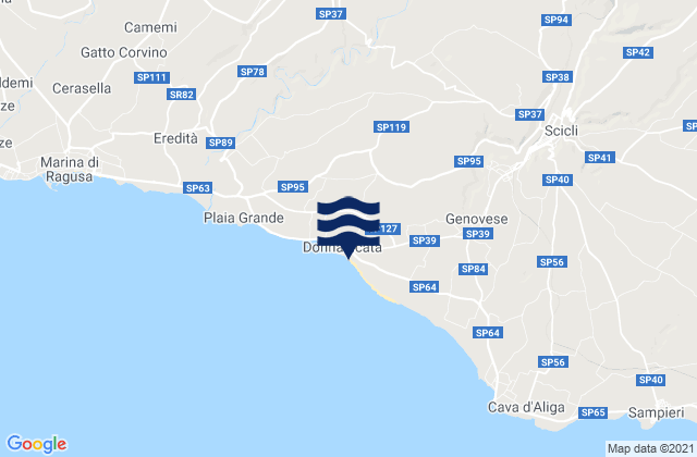 Carte des horaires des marées pour Donnalucata, Italy