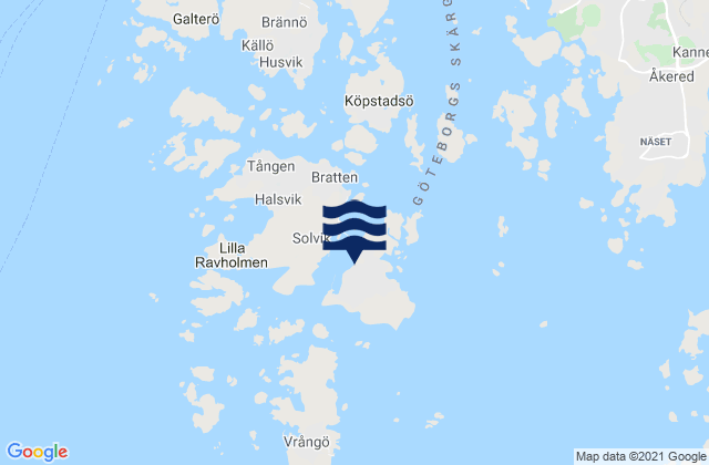 Carte des horaires des marées pour Donsö, Sweden