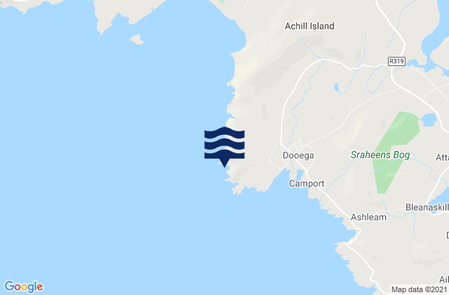Carte des horaires des marées pour Dooega Head, Ireland