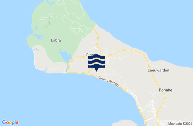 Carte des horaires des marées pour Dorp Rincón, Bonaire, Saint Eustatius and Saba 
