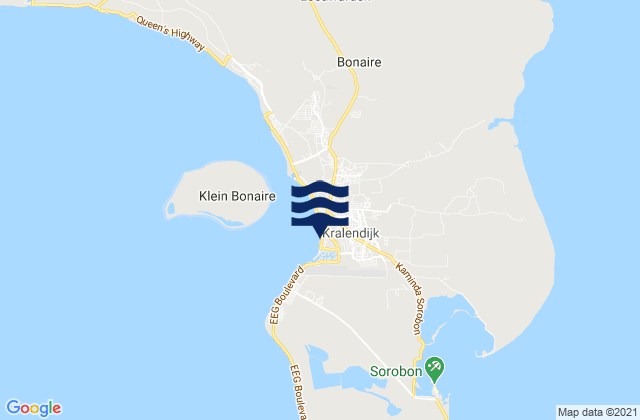 Carte des horaires des marées pour Dorp Tera Kora, Bonaire, Saint Eustatius and Saba 