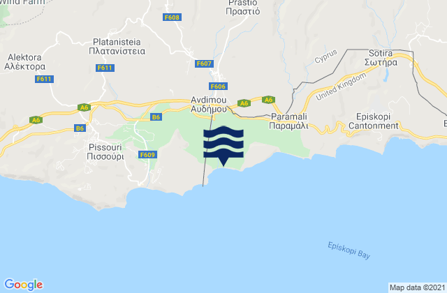 Carte des horaires des marées pour Dorá, Cyprus