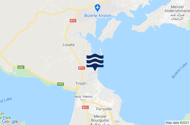 Carte des horaires des marées pour Douar Tindja, Tunisia