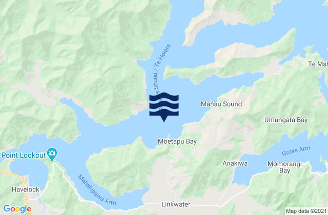 Carte des horaires des marées pour Double Bay, New Zealand