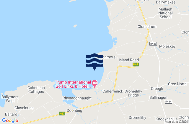 Carte des horaires des marées pour Doughmore Bay, Ireland