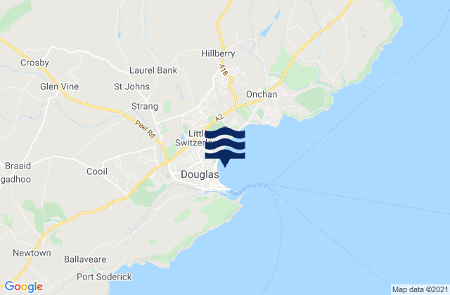 Carte des horaires des marées pour Douglas, Isle of Man