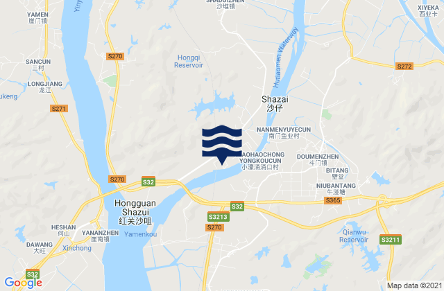 Carte des horaires des marées pour Doumen, China