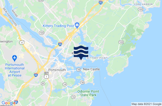 Carte des horaires des marées pour Dover Point, United States