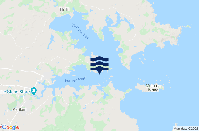 Carte des horaires des marées pour Doves Bay, New Zealand