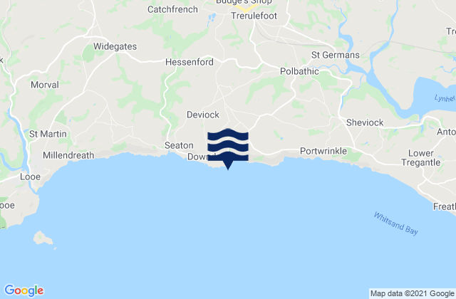 Carte des horaires des marées pour Downderry Beach, United Kingdom