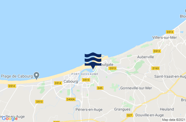 Carte des horaires des marées pour Dozulé, France