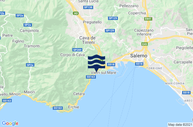 Carte des horaires des marées pour Dragonea, Italy