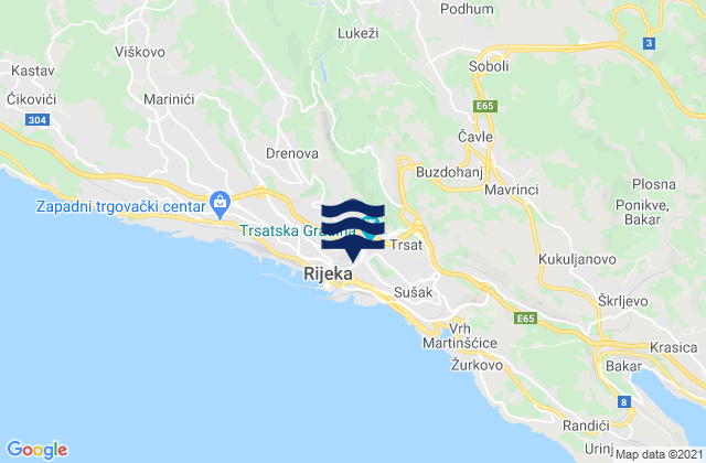 Carte des horaires des marées pour Dražice, Croatia