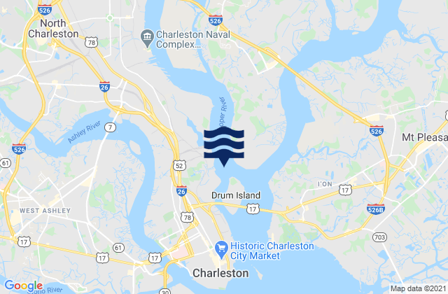 Carte des horaires des marées pour Drum Island 0.2 mile above, United States