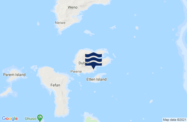 Carte des horaires des marées pour Dublon Island Truk Islands, Micronesia