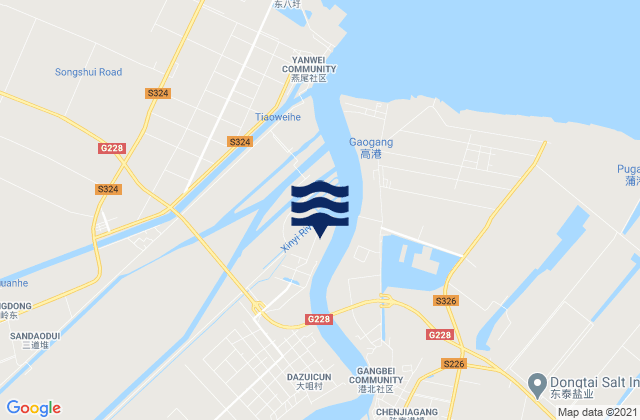 Carte des horaires des marées pour Duigougang, China