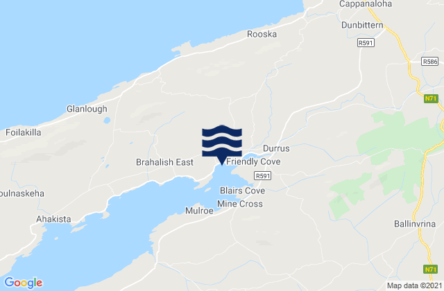 Carte des horaires des marées pour Dunbeacon Harbour, Ireland