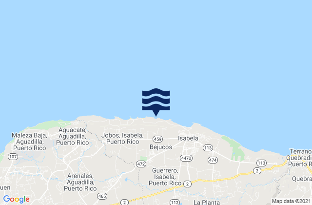 Carte des horaires des marées pour Dunes (Puerto Rico), Puerto Rico