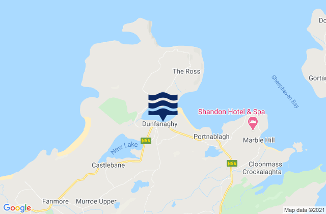 Carte des horaires des marées pour Dunfanaghy, Ireland