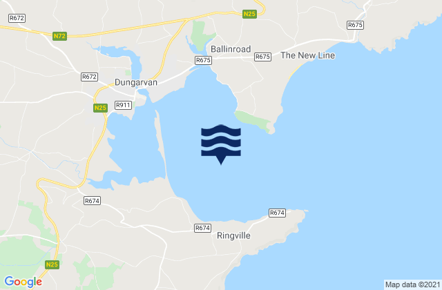 Carte des horaires des marées pour Dungarvan Harbour, Ireland