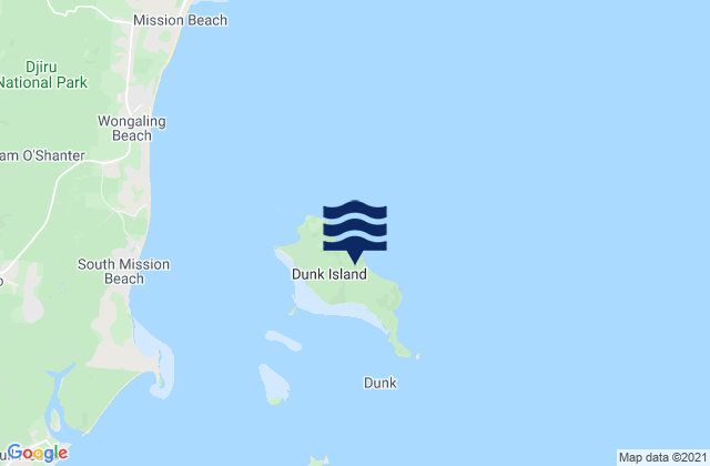 Carte des horaires des marées pour Dunk Island, Australia