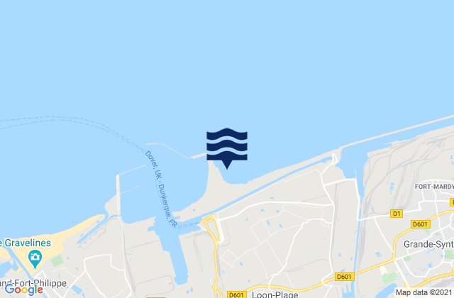 Carte des horaires des marées pour Dunkerque Ouest, France