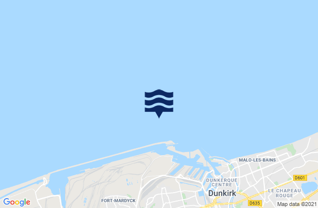 Carte des horaires des marées pour Dunkerque Port Est, France